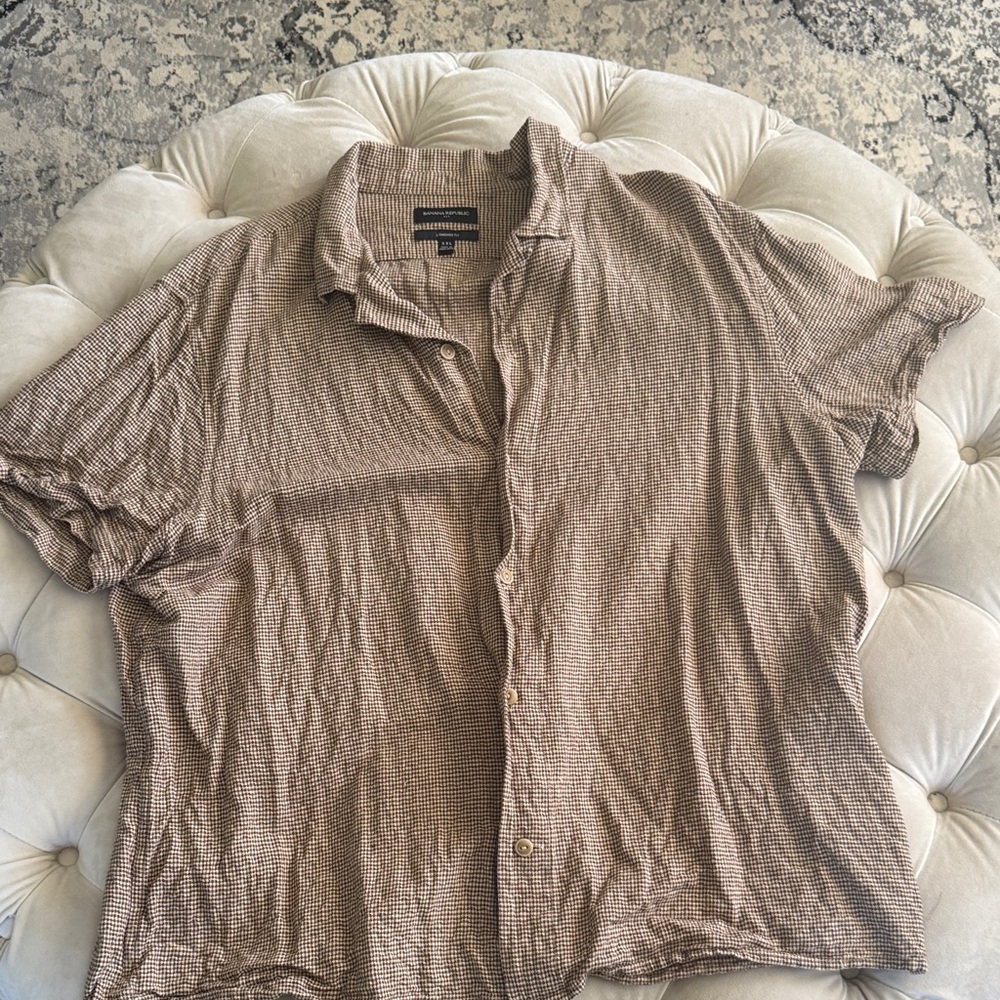 Banana Republic Casual Brown Button Down Shirt